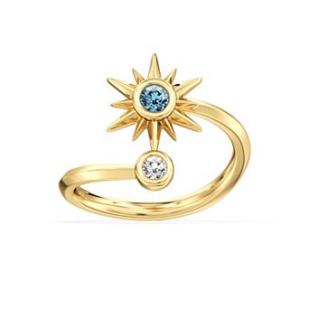 Harry Potter 1/10 Carat T.W. Diamond London Blue Topaz Bezel Ring