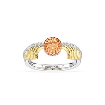 Harry Potter Sterling Silver 1/10 Carat T.W. Diamond & Sunstone Golden Snitch Ring