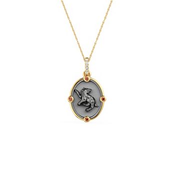 Harry Potter Sterling Silver Diamond Accent & Citrine Hufflepuff Pendant Necklace
