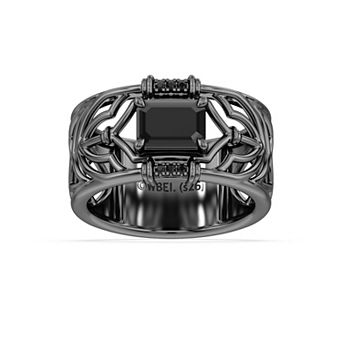Harry Potter Sterling Silver Diamond Accent & Onyx Ring