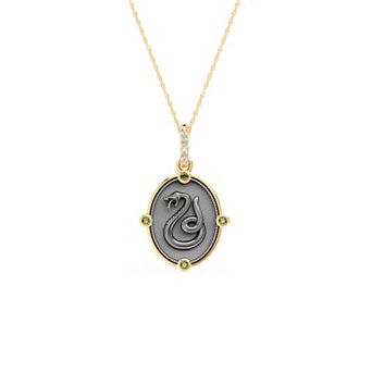 Harry Potter Sterling Silver Diamond Accent & Tourmaline Snake Pendant Necklace