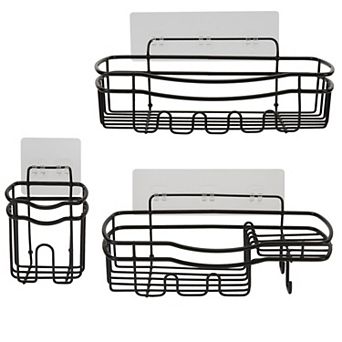 Bath Bliss Ultimate 3 pc Adhesive Shower Caddy Set