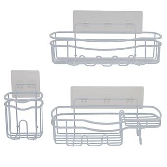 Bath Bliss Ultimate 3 pc Adhesive Shower Caddy Set