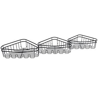 Bath Bliss 3 pc Adhesive Mounted Corner Shower Caddy