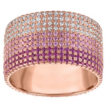 Ivy Sharpe 14k Rose Gold-Plated Lab-Created Ruby Hombre Comfort Fit Ring