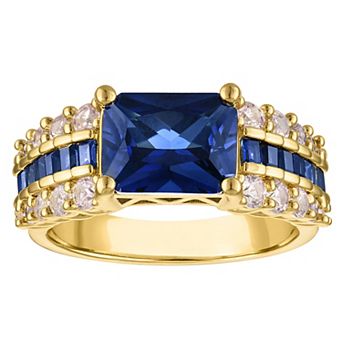 Ivy Sharpe 14k Gold-Plated Lab-Created Sapphire Ring