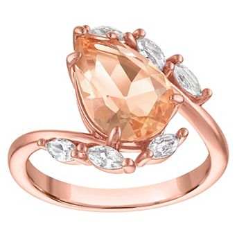 Ivy Sharpe 14k Rose Gold-Plated Marquise-Cut Lab-Created Morganite Ring