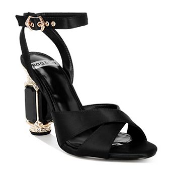 Rag & Co Tribeca Women's Open Toe Heels With Diamante Pin Buckle
