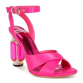 Rag & Co Tribeca Women's Open Toe Heels With Diamante Pin Buckle