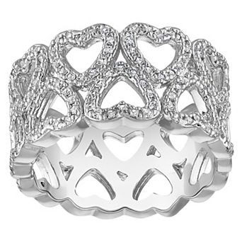Ivy Sharpe Rhodium-Plated Lab-Created White Sapphire Ring
