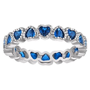 Ivy Sharpe Rhodium-Plated Simulated Gemstone Heart Ring