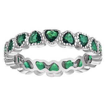 Ivy Sharpe Rhodium-Plated Simulated Gemstone Heart Ring