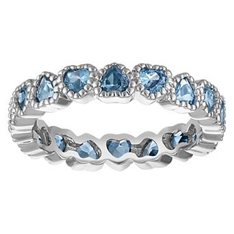 Ivy Sharpe Rhodium-Plated Simulated Gemstone Heart Ring