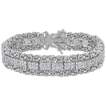 Ivy Sharpe Rhodium-Plated Lab-Created White Sapphire Bracelet