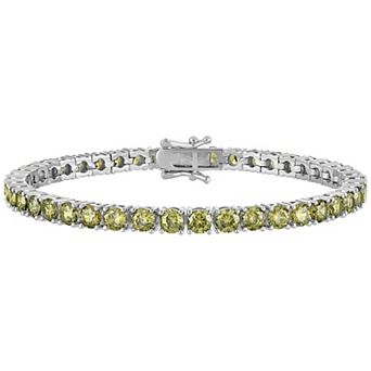 Ivy Sharpe Rhodium-Plated Birthstone Cubic Zirconia Tennis Bracelet