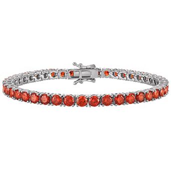 Ivy Sharpe Rhodium-Plated Birthstone Cubic Zirconia Tennis Bracelet
