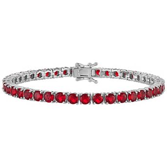 Ivy Sharpe Rhodium-Plated Birthstone Cubic Zirconia Tennis Bracelet