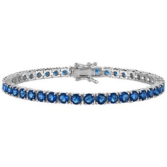 Ivy Sharpe Rhodium-Plated Birthstone Cubic Zirconia Tennis Bracelet