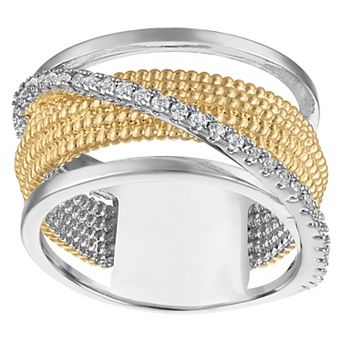 Ivy Sharpe Rhodium-Plated Lab-Created White Sapphire Ring