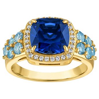 Ivy Sharpe 14k Gold-Plated Lab-Created Sapphire Ring