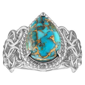 Ivy Sharpe Turquoise Polished Pear Prong Traditional Ring