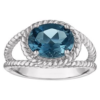 Ivy Sharpe London Blue Topaz Round Prong Set Traditional Ring