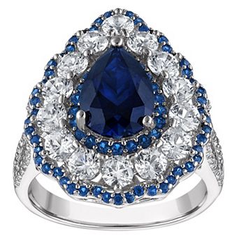 Ivy Sharpe Lab-Created Sapphire Pear Prong Ring
