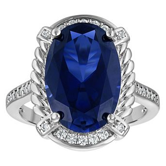 Ivy Sharpe Lab-Created Sapphire Oval Prong Set Traditional Ring