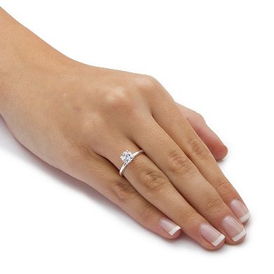 1.48 Cttw. Cubic Zirconia Sterling Silver 2-Pc. Solitaire Vine Bridal Ring Set