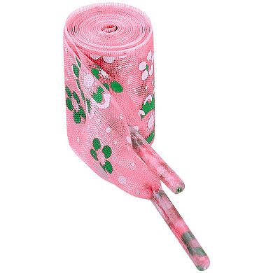 1 Pair Colorful Flower Print Flat Mesh Shoe Laces Casual 47.2"