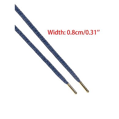 1 Pair Cotton Blend Denim Flat Shoelace with Metal Tips for Sneakers 27.56"