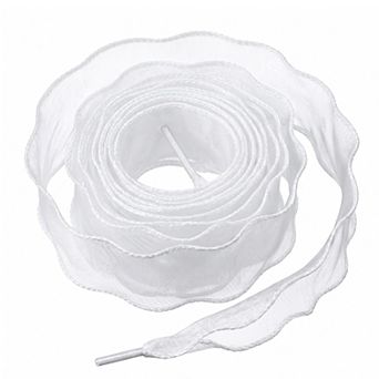2 Pairs Unisex Wide Shoelaces Wavy Curl Silk Chiffon Shoelaces 39.37"