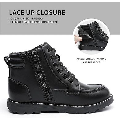 HOMEHOT Boys Ankle Boots with Side Zipper for Little/Big Kids