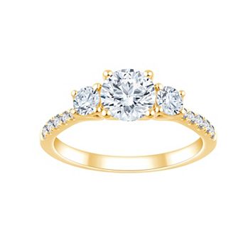 Brilliant Love Sterling Silver 1 1/2 Carat T.W. Lab-Grown 3-Stone Engagement Ring