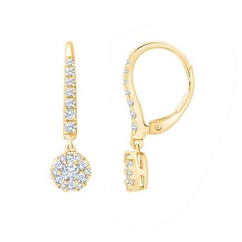 Brilliant Love Sterling Silver 3/4 Carat T.W. Lab-Grown Diamond Leverback Earrings