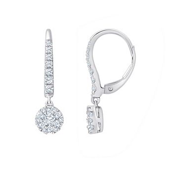 Brilliant Love Sterling Silver 3/4 Carat T.W. Lab-Grown Diamond Leverback Earrings
