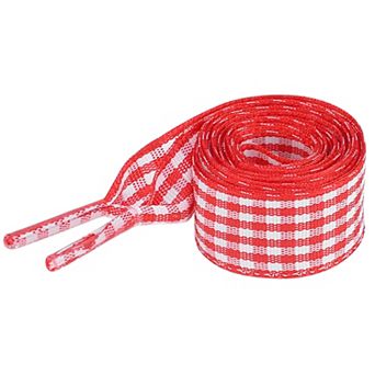 Women's 2 Pairs Flat Two-Tone Checkered 0.6" Wide Shoelaces for Sneakers 63.0"