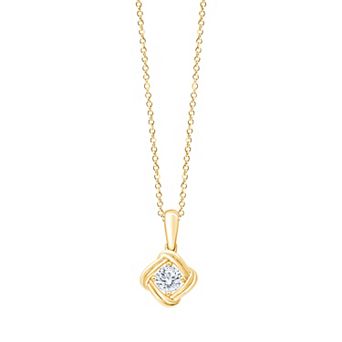 Brilliant Love Sterling Silver 1/4 Carat T.W. Lab-Grown Diamond Swirl Pendant Necklace