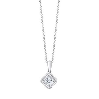 Brilliant Love Sterling Silver 1/4 Carat T.W. Lab-Grown Diamond Swirl Pendant Necklace