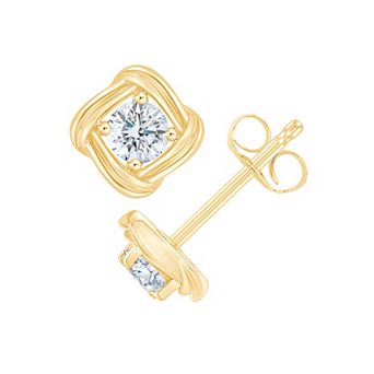 Brilliant Love Sterling Silver 1/2 Carat T.W. Lab-Grown Diamond Solitaire Earrings