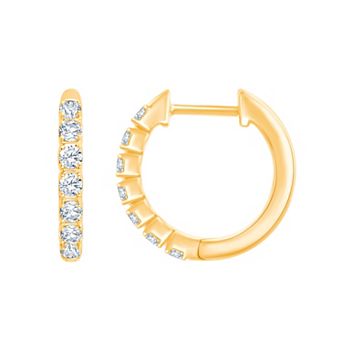 Brilliant Love 14k Gold Over Silver 1/4 Carat T.W. Lab-Grown Diamond Huggie Hoop Earrings