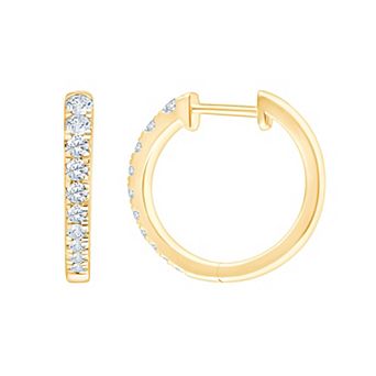 Brilliant Love Sterling Silver 1/2 Carat T.W. Lab-Grown Diamond Hoop Earrings