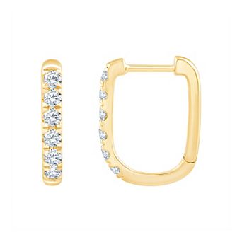 Brilliant Love Sterling Silver 1/2 Carat T.W. Lab-Grown Diamond Square Hoop Earrings