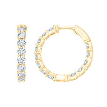 Brilliant Love Sterling Silver 2 Carat T.W. Lab-Grown Diamond Hoop Earrings