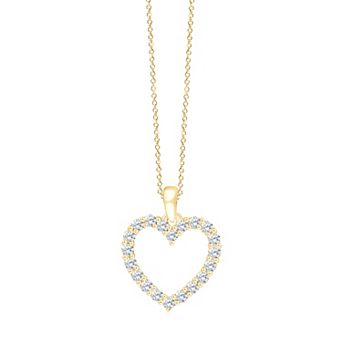 Brilliant Love Sterling Silver 1/4 Carat T.W. Lab-Grown Diamond Heart Pendant Necklace
