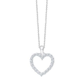 Brilliant Love Sterling Silver 1/4 Carat T.W. Lab-Grown Diamond Heart Pendant Necklace