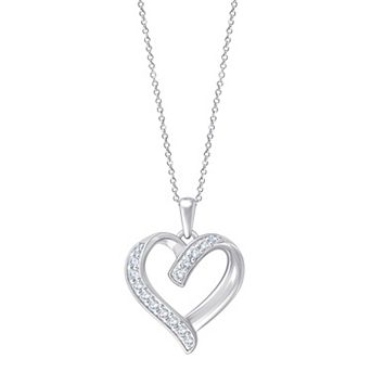 Brilliant Love Sterling Silver 1/2 Carat T.W. Lab-Grown Diamond Heart Pendant Necklace