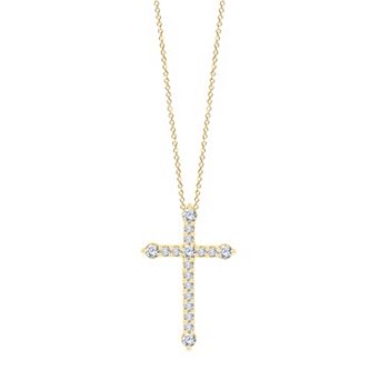 Brilliant Love 14k Gold Over Sterling Silver 1/2 Carat T.W. Round Lab-Grown Diamond Pendant Necklace