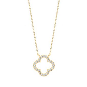 Brilliant Love 14k Gold Over Sterling Silver 1/4 Carat T.W. Round Diamond Pendant Necklace