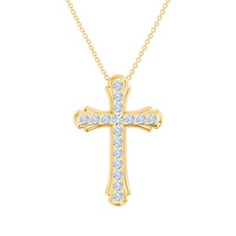 Brilliant Love 14k Gold Over Sterling Silver 1/2 Carat T.W. Round Lab-Grown Diamond Pendant Necklace